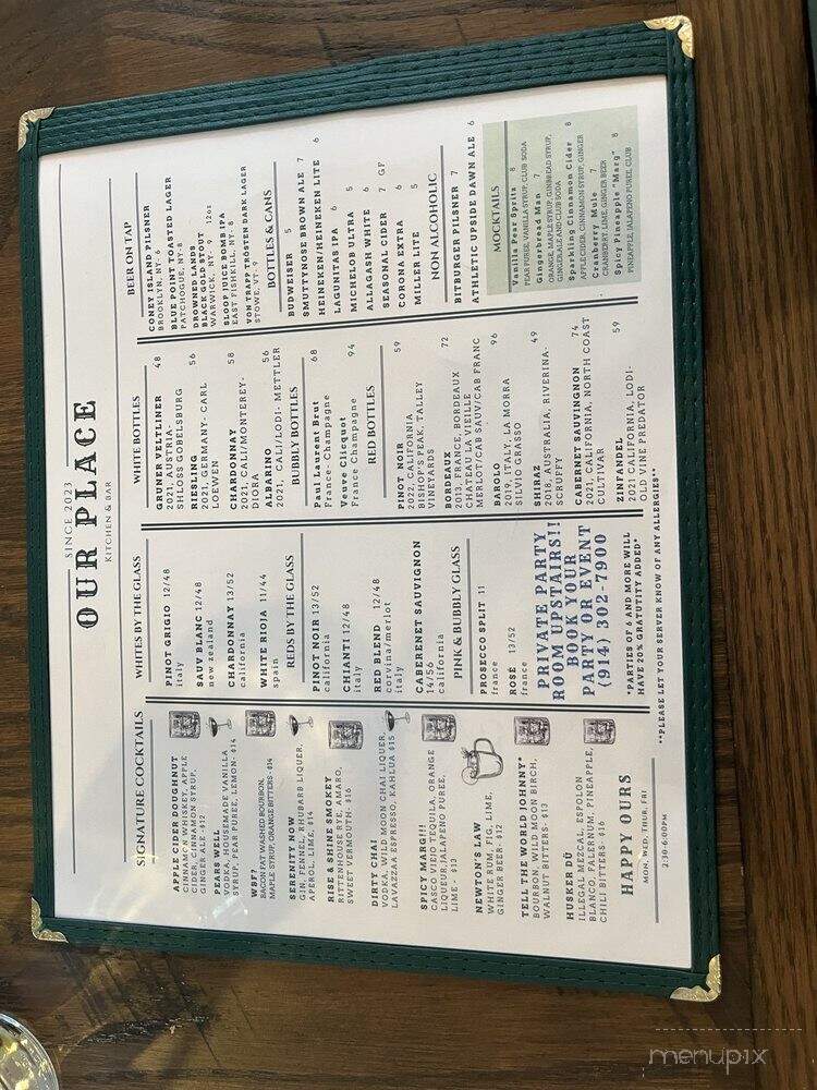 Our Place - Yorktown Heights, NY menu_pic