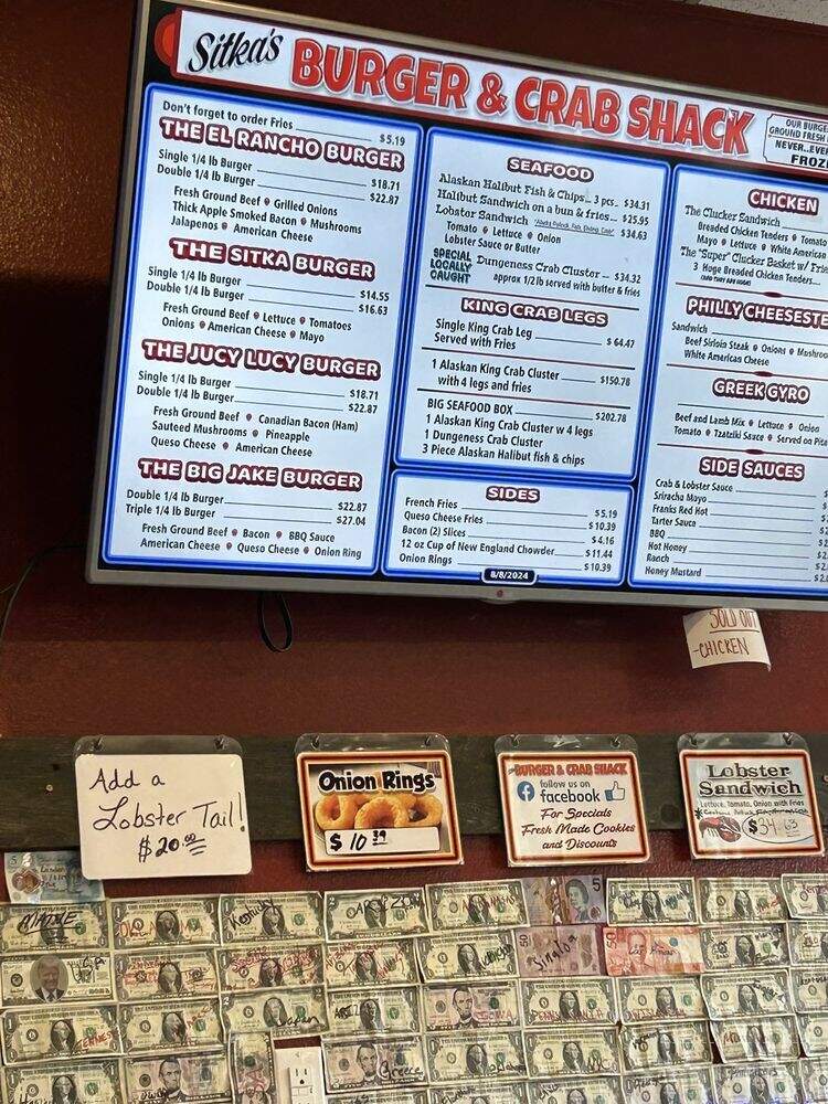 Sitka's Burger & Crab Shack - Sitka, AK menu_pic