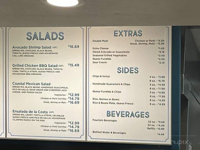 Coastal Mexican Kitchen - Anaheim, CA menu_pic