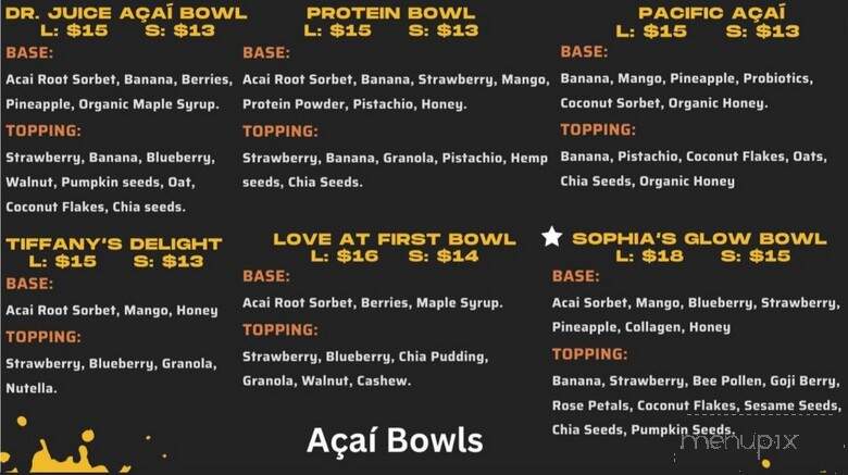 Dr. Juice - Glendale, CA menu_pic