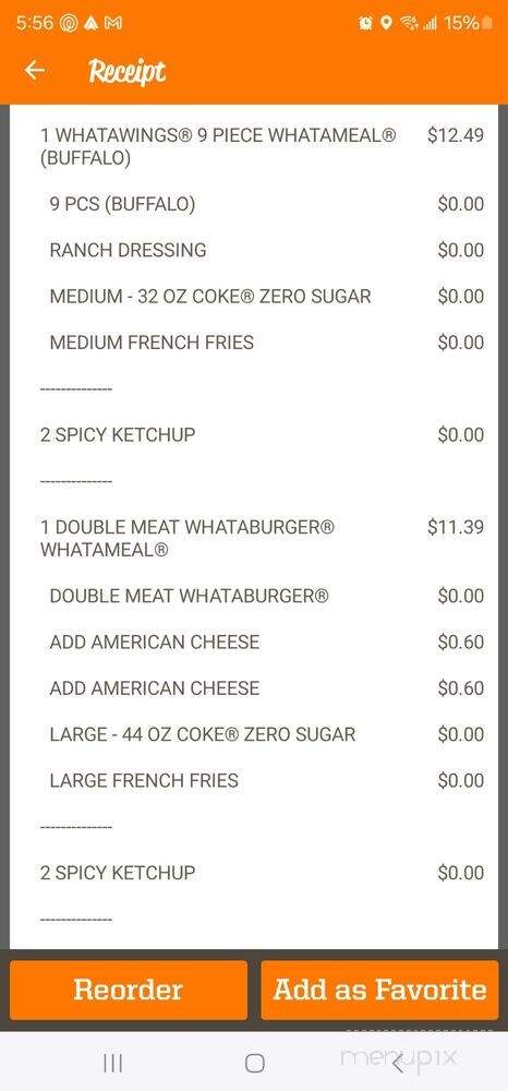 Whataburger - Rio Rancho, NM menu_pic