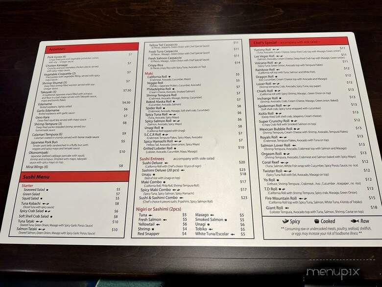 Mirai Ramen and Sushi - Wichita, KS menu_pic