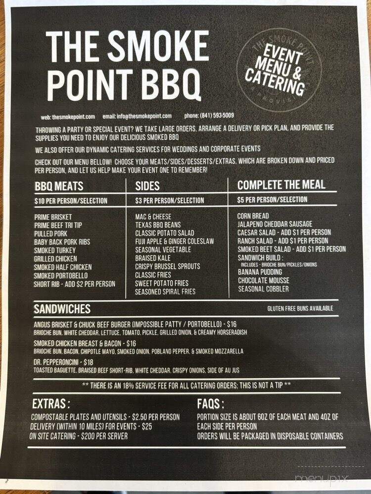 The Smoke Point - Hollister, CA menu_pic