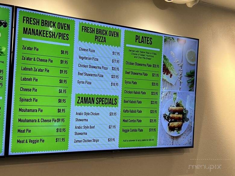 Zaman Mediterranean Fresh - Denver, CO menu_pic