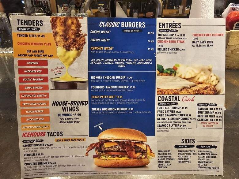 Willie's Grill & Icehouse - Kyle, TX menu_pic