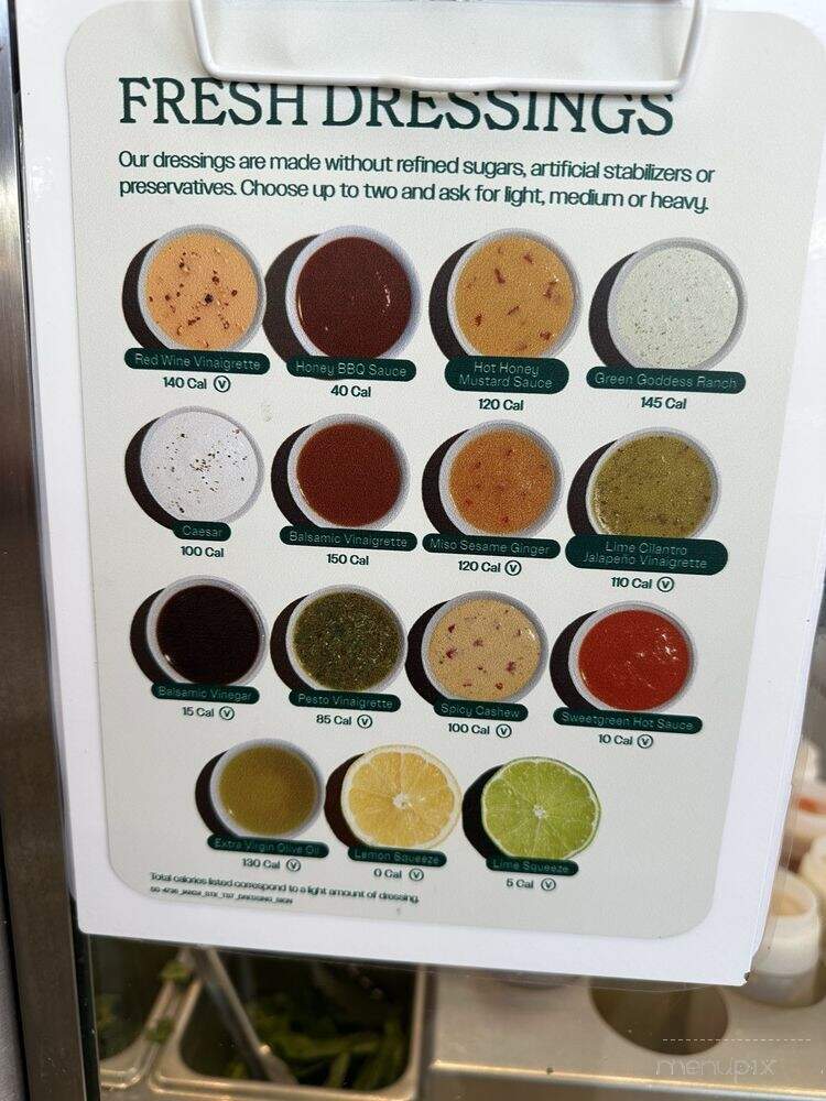 Sweetgreen - Cranston, RI menu_pic