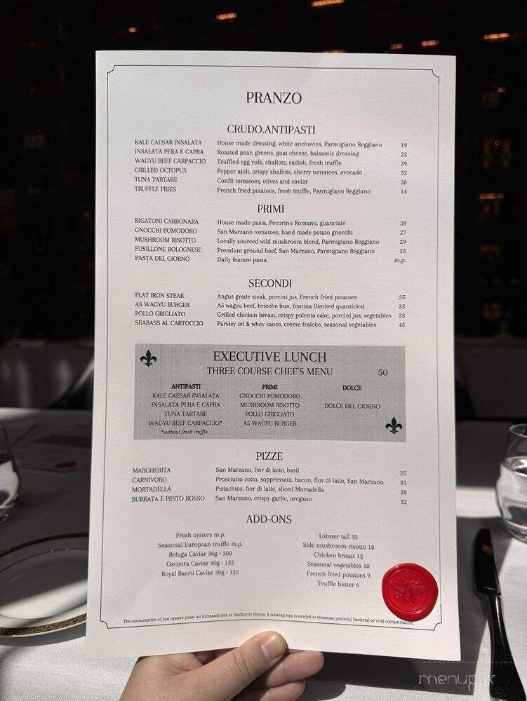 Acquafarina - Vancouver, BC menu_pic