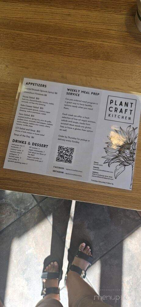 Plant Craft Kitchen - St. Louis, MO menu_pic