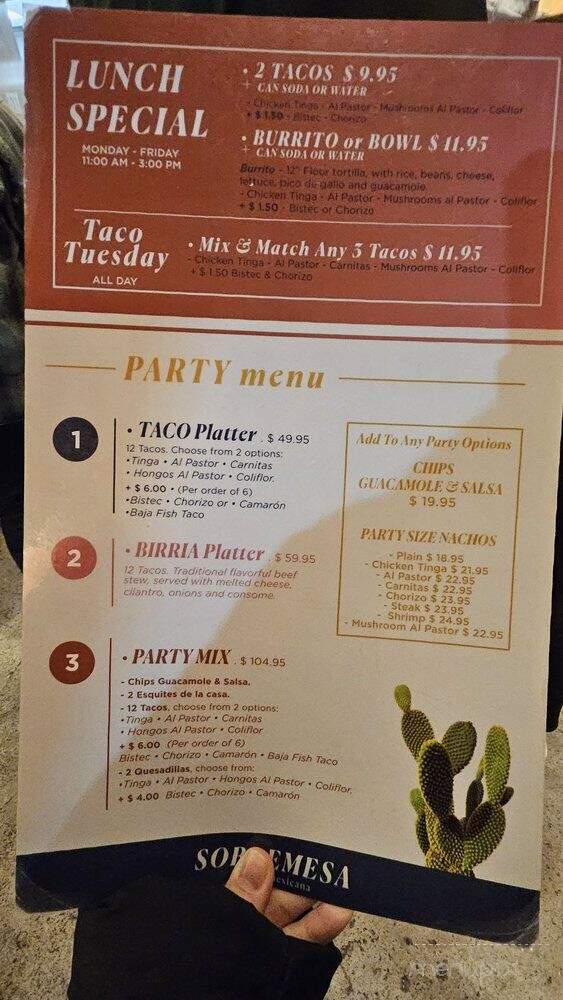 Sobremesa Cocina Mexicana - Long Island City, NY menu_pic