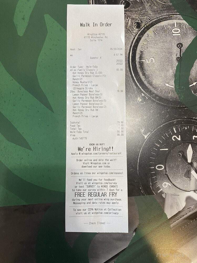 Wingstop - Temecula, CA menu_pic