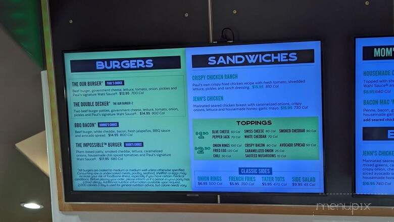 Wahlburgers - Los Angeles, CA menu_pic