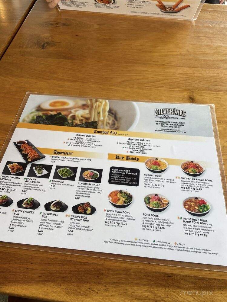 Silverlake Ramen - Rancho Cucamonga, CA menu_pic