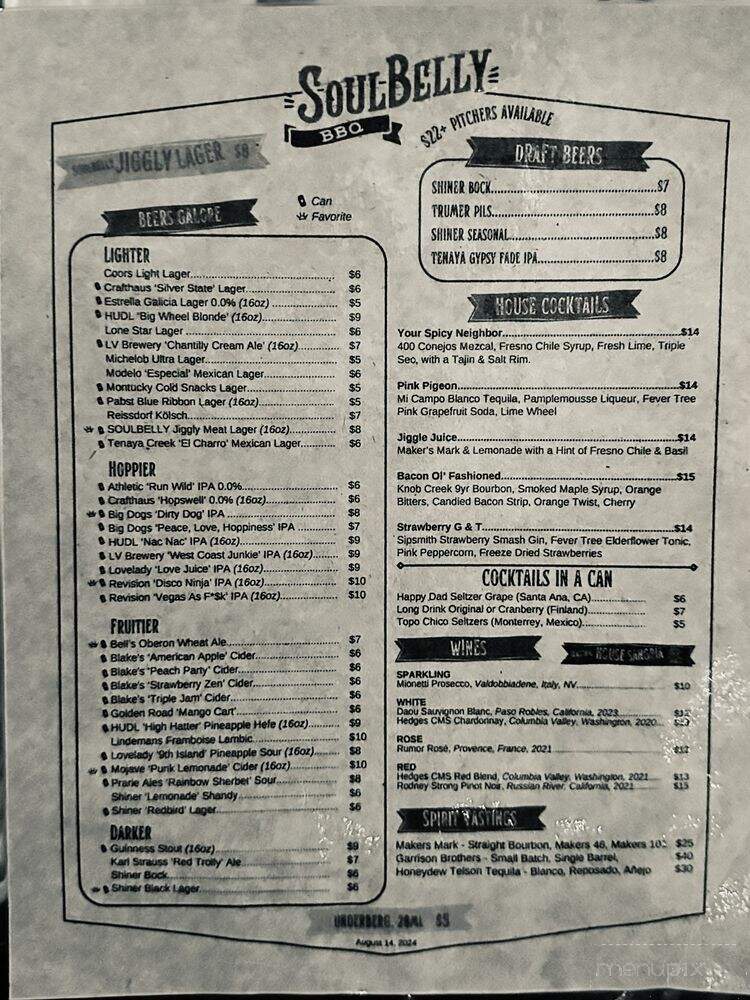 Soulbelly BBQ - Las Vegas, NV menu_pic