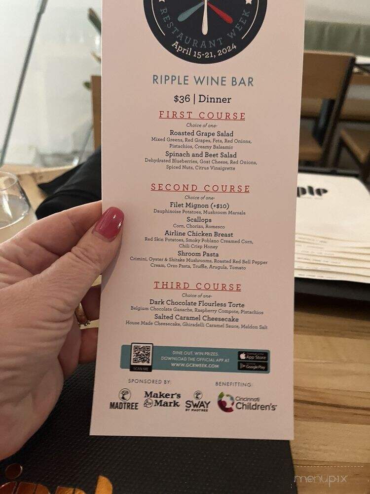 Ripple Wine Bar - Covington, KY menu_pic