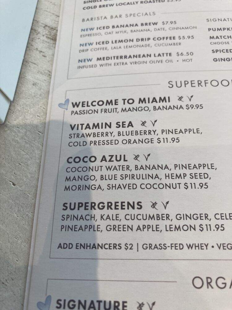 Pura Vida - Coral Gables, FL menu_pic