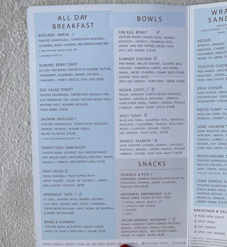 Pura Vida - Bay Harbor Islands, FL menu_pic