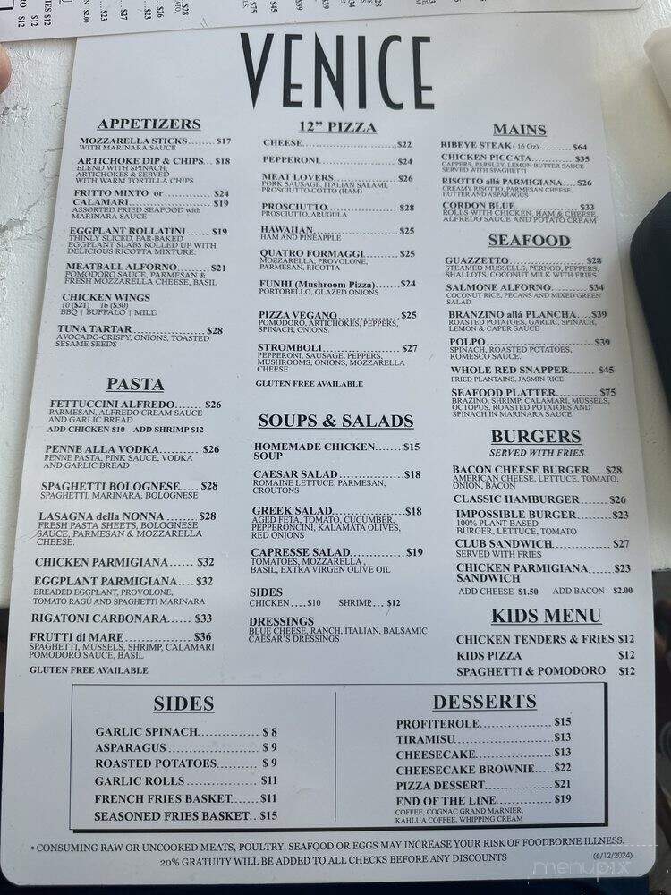 Venice Restaurant - Hollywood, FL menu_pic