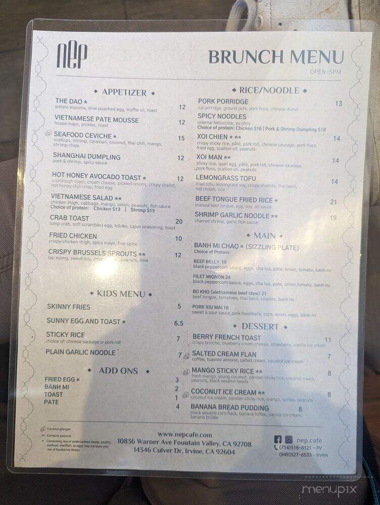 Nep Cafe by Kei Concepts - Irvine, CA menu_pic