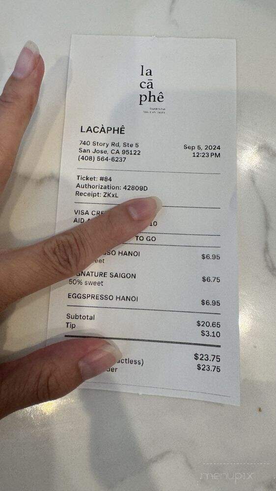 Lacaphe - San Jose, CA menu_pic