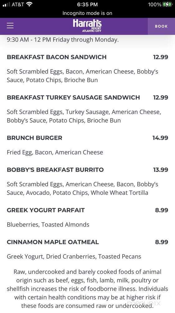 Bobby's Burgers - Atlantic City, NJ menu_pic