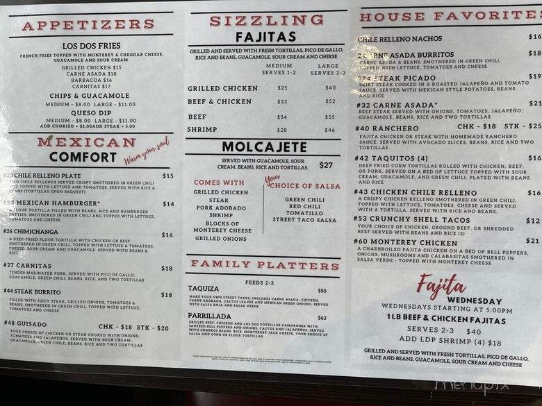 Los Dos Potrillos Cocina y Cantina - Northglenn, CO menu_pic