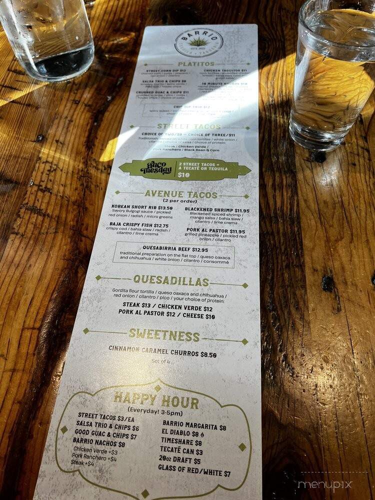 Barrio - Boise, ID menu_pic