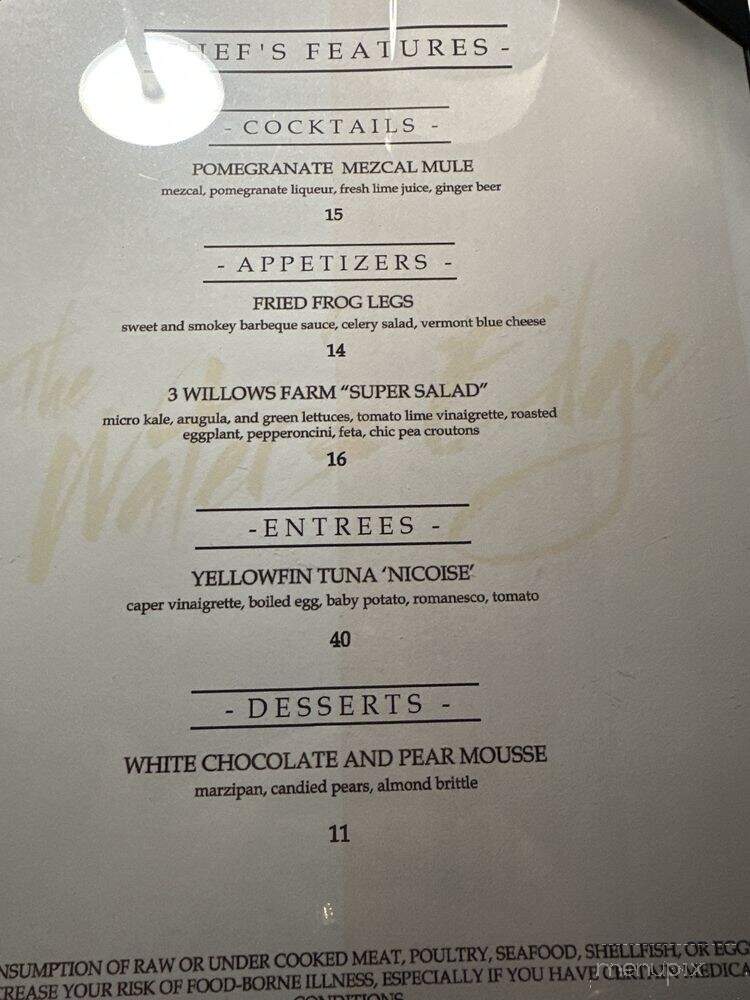 The Water's Edge At Memorytown - Mount Pocono, PA menu_pic