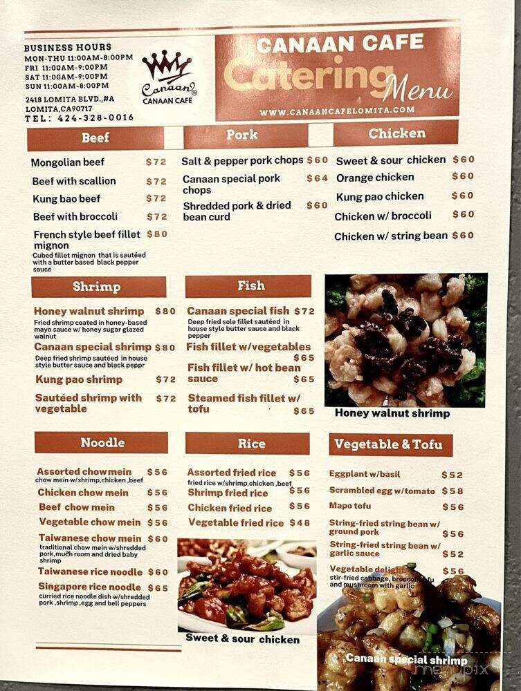 Canaan Cafe - Lomita, CA menu_pic