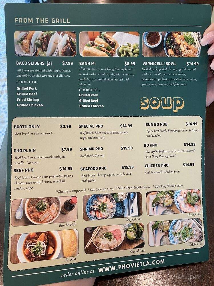 Pho Viet Noodle House - Gonzales, LA menu_pic