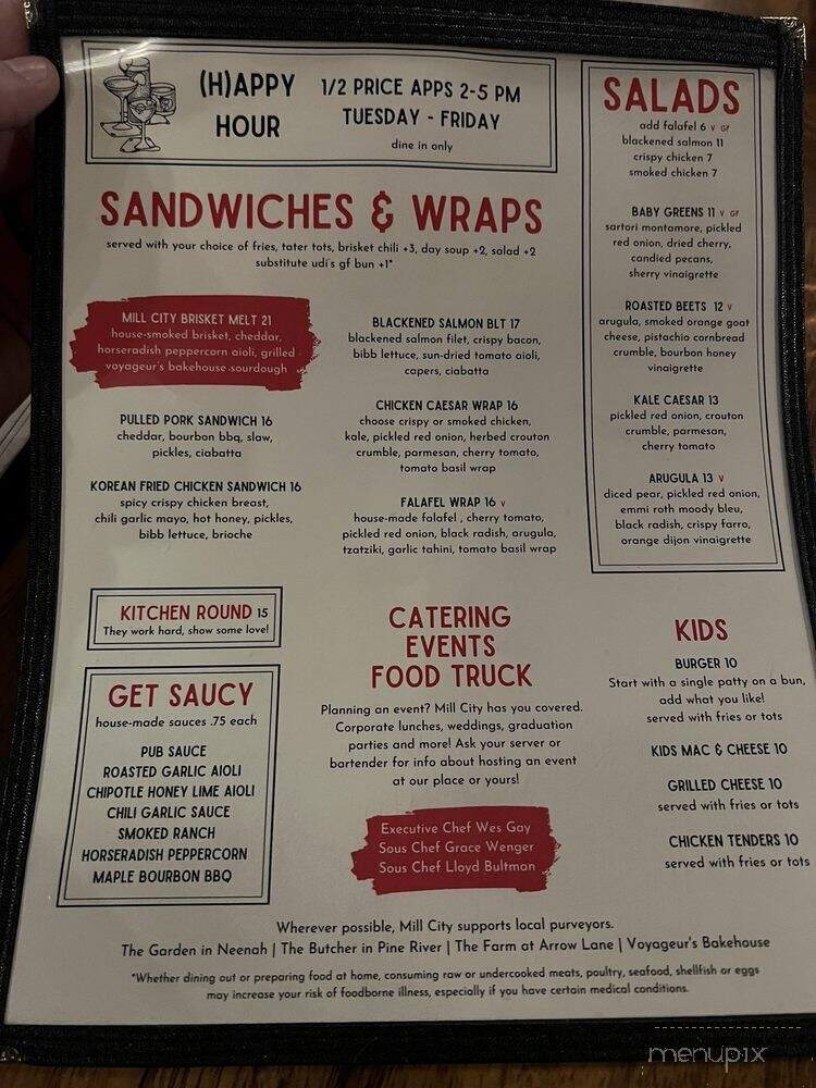 Mill City Public House - Appleton, WI menu_pic