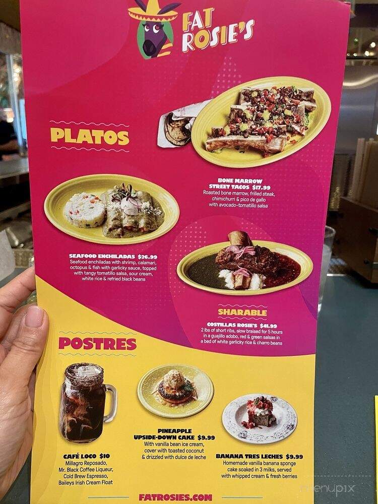 Fat Rosie's Taco & Tequila Bar - Lincolnwood, IL menu_pic