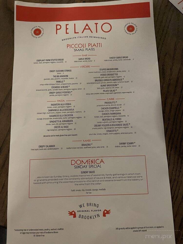 Pelato - Nashville, TN menu_pic
