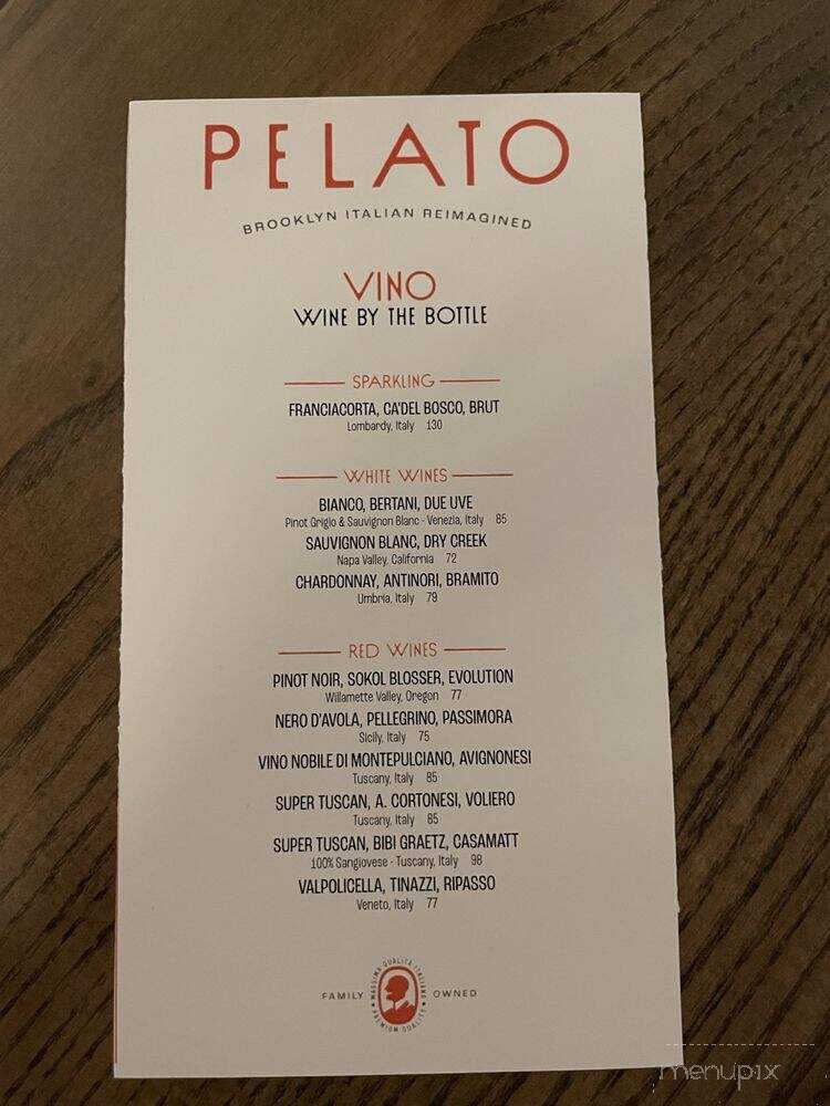Pelato - Nashville, TN menu_pic
