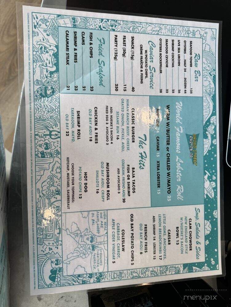 Broad Street Oyster Co - Huntington Beach, CA menu_pic