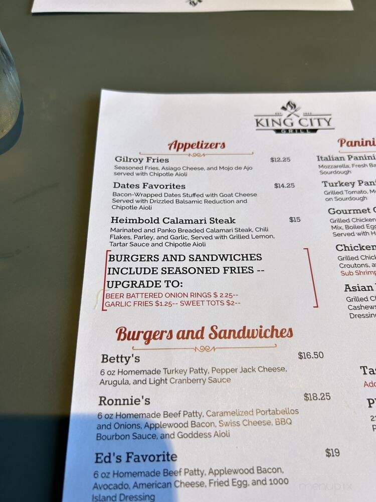 King City Grill - King City, CA menu_pic
