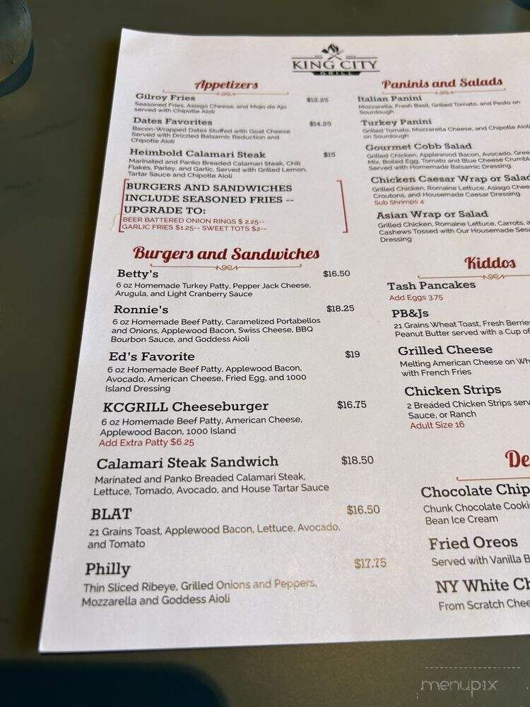 King City Grill - King City, CA menu_pic