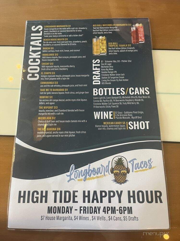 Longboard Tacos - Colorado Springs, CO menu_pic