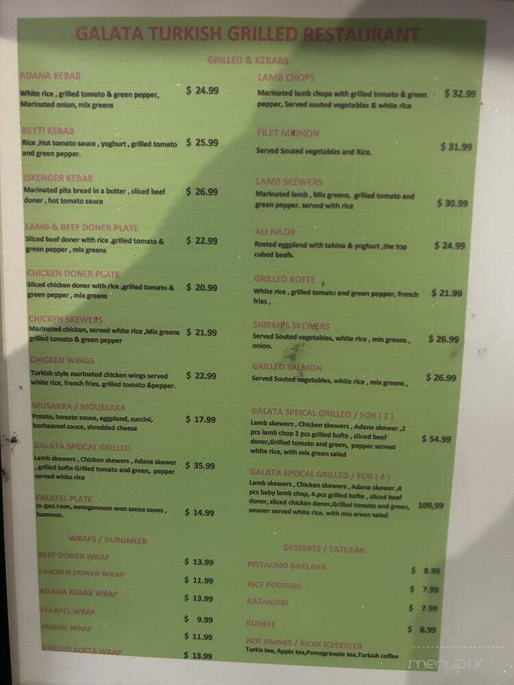 Galata Turkish Halal Grill Restaurant - Long Beach, CA menu_pic