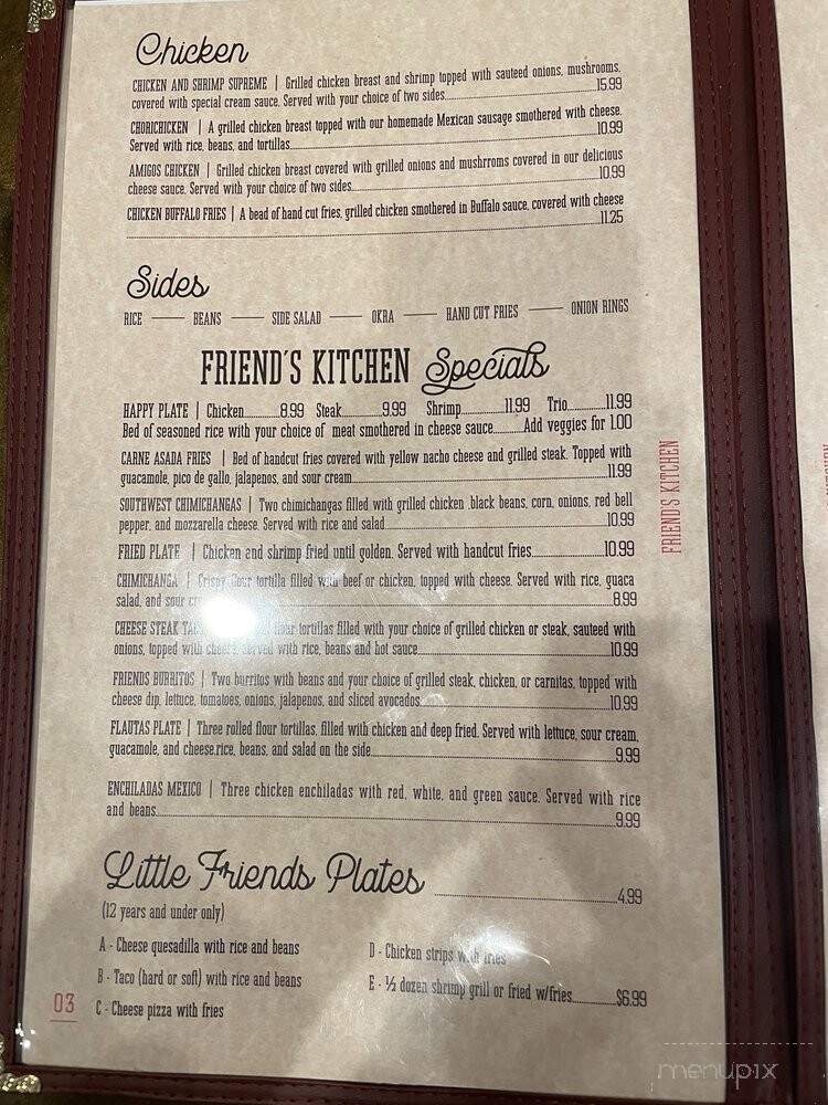 Friend's Kitchen - Brookhaven, MS menu_pic