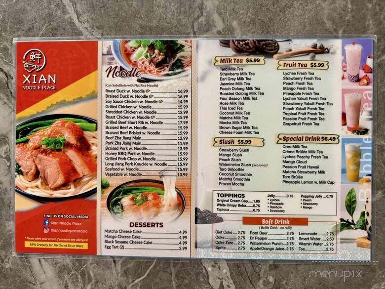 Xian Noodle Place - Pensacola, FL menu_pic