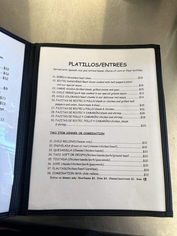 Garcia's Mexican - Ripon, CA menu_pic