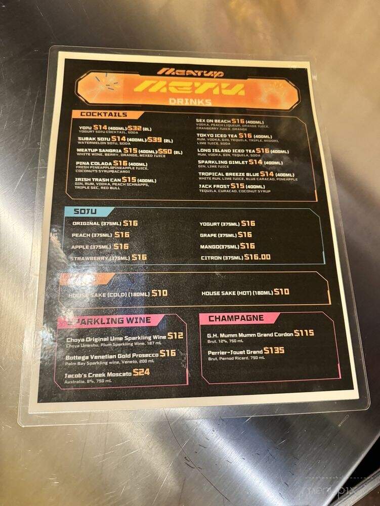 MeatUp Korean BBQ & Bar - College Park, MD menu_pic