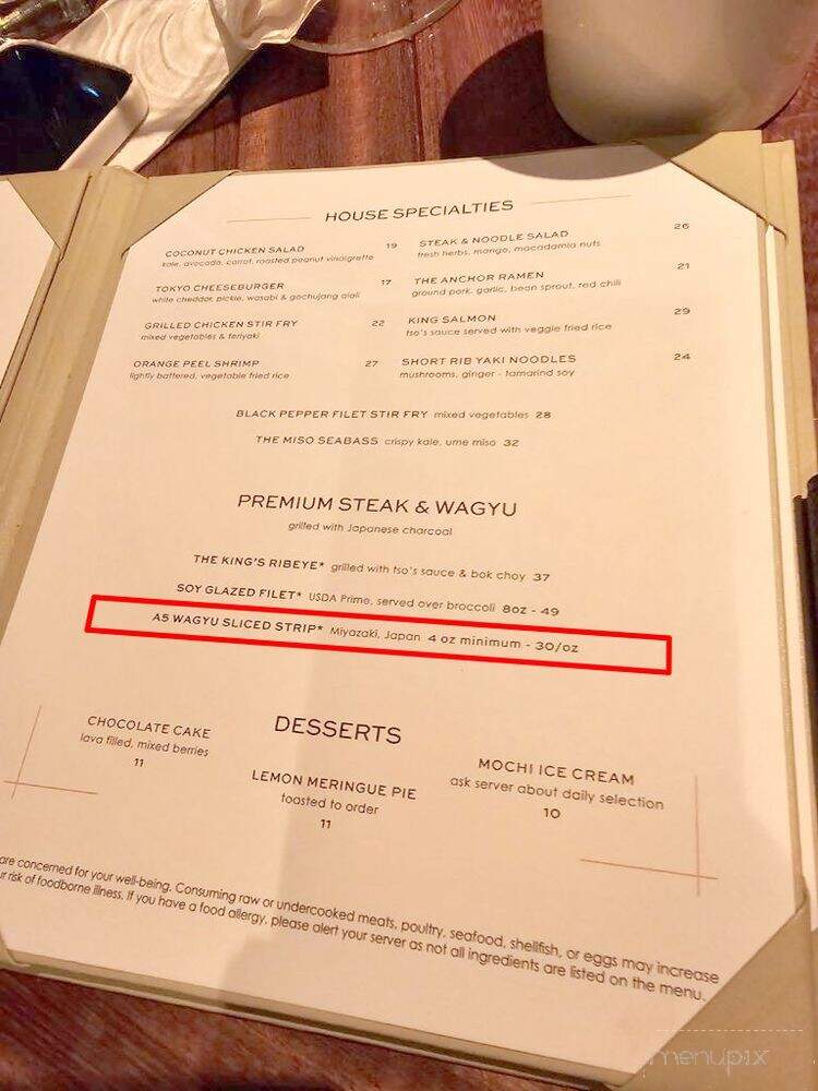 Anchor Sushi Bar - Dallas, TX menu_pic