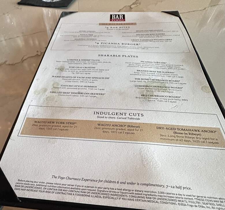 Fogo de Chao Brazilian Steakhouse - Providence, RI menu_pic