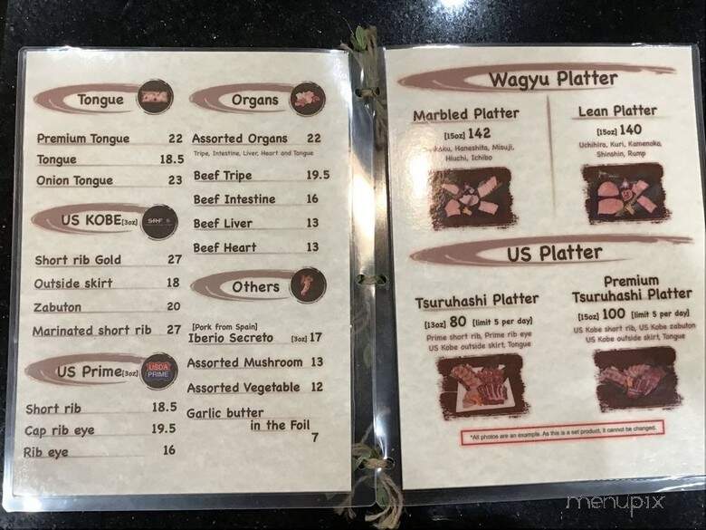 Tsuruichi Wagyu - Fountain Valley, CA menu_pic
