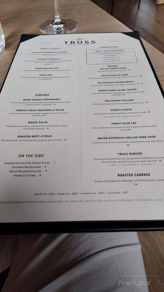 Truss Crafted Food & Drink - Lynchburg, VA menu_pic