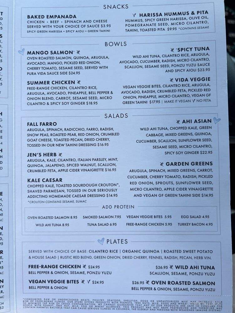 Pura Vida - Boca Raton, FL menu_pic