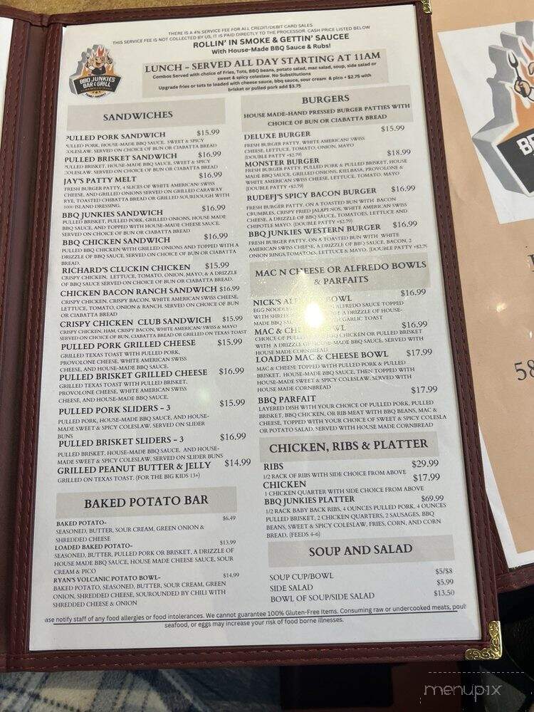 BBQ Junkies Bar & Grill - Lacey, WA menu_pic