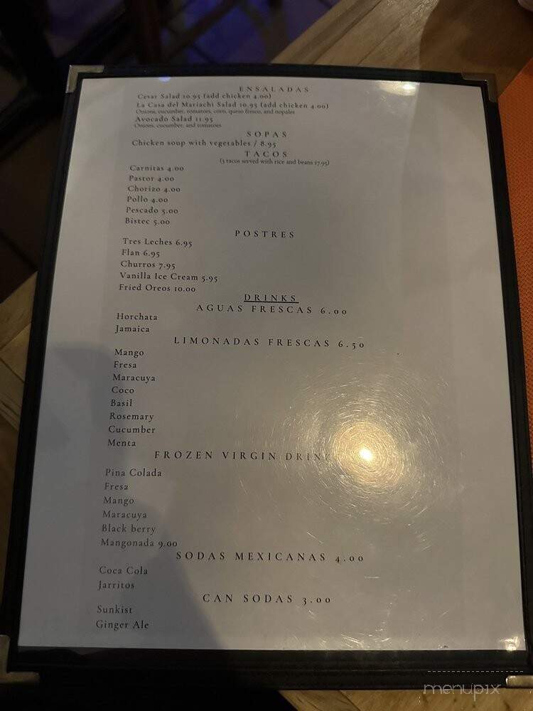 La Casa Del Mariachi - Queens, NY menu_pic