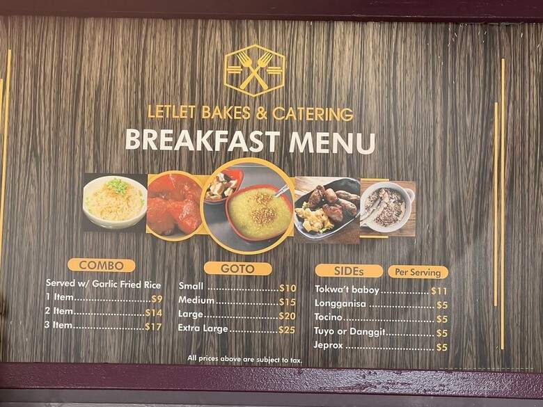 Letlet Bakes - Temecula, CA menu_pic